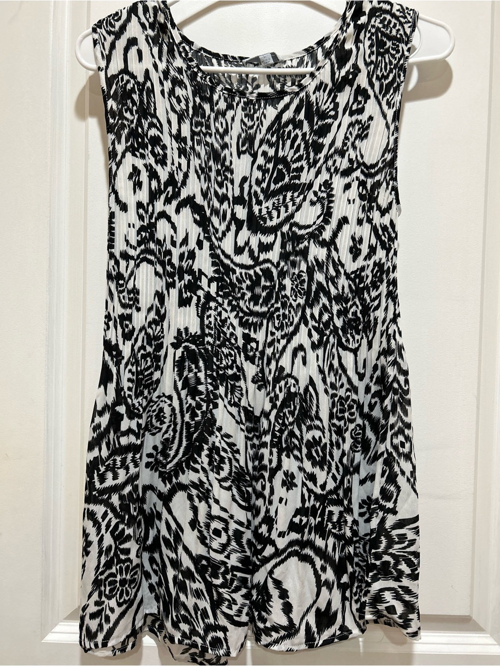 Black & White Paisley A-Line Skirt